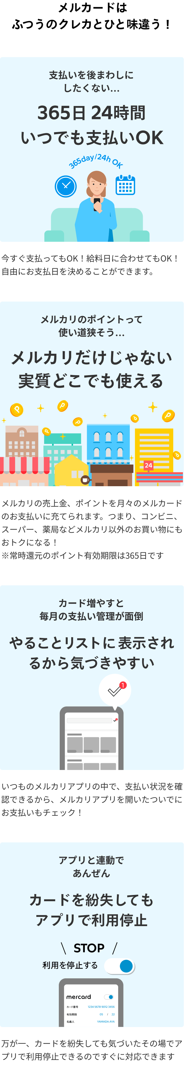 メルカードはふつうのクレカとひと味違う！